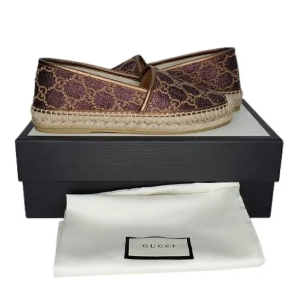 Gucci GG Heritage Metallic Espadrille Flats - Picture 7 of 8